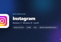 Instagram logo with version, size and supported systems