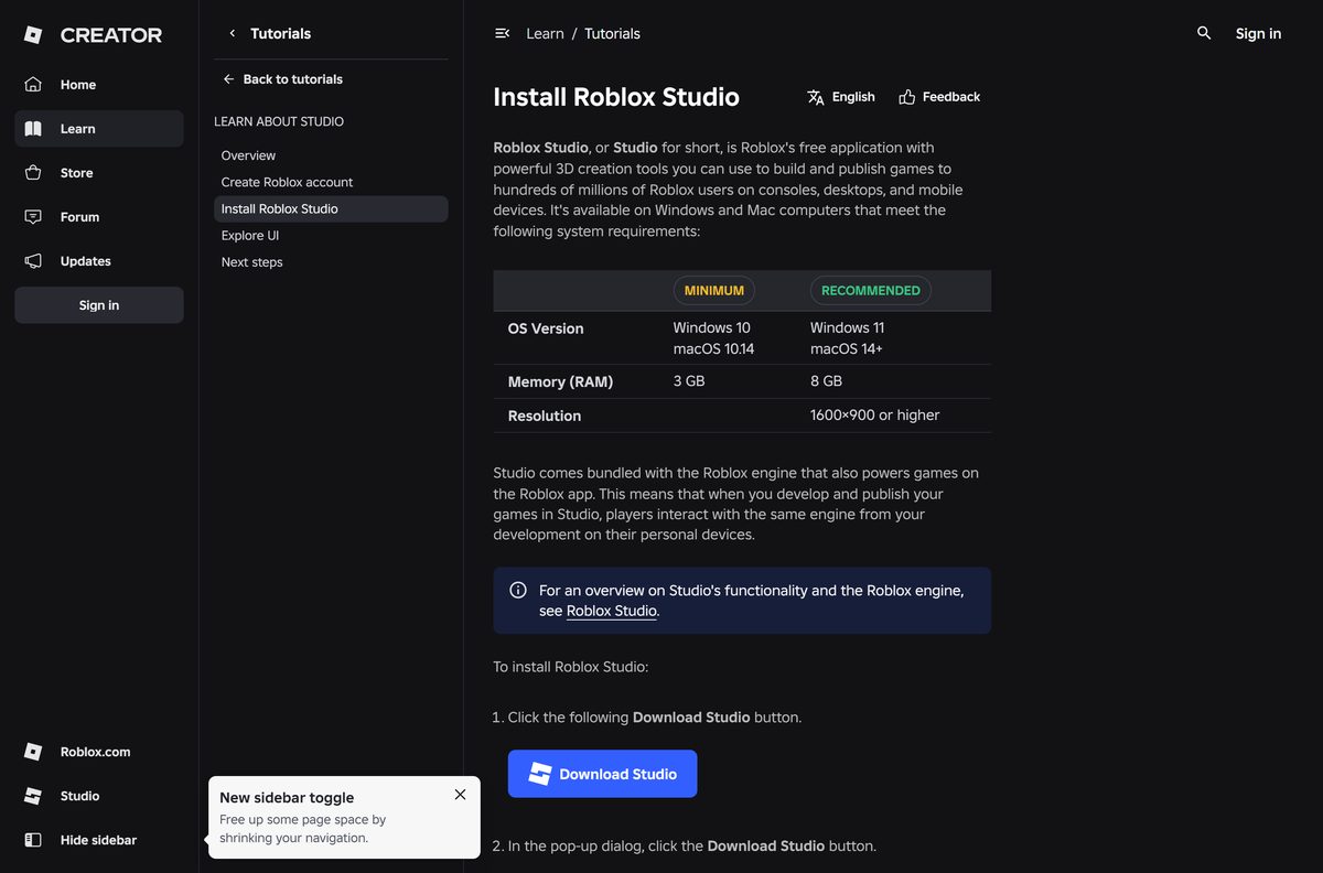 Roblox install tutorial showing the file names on Windows and Mac