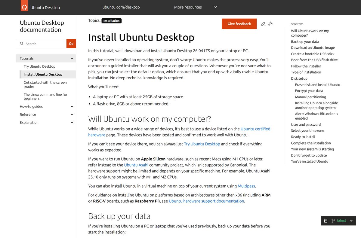 Ubuntu Desktop install tutorial showing the installer steps