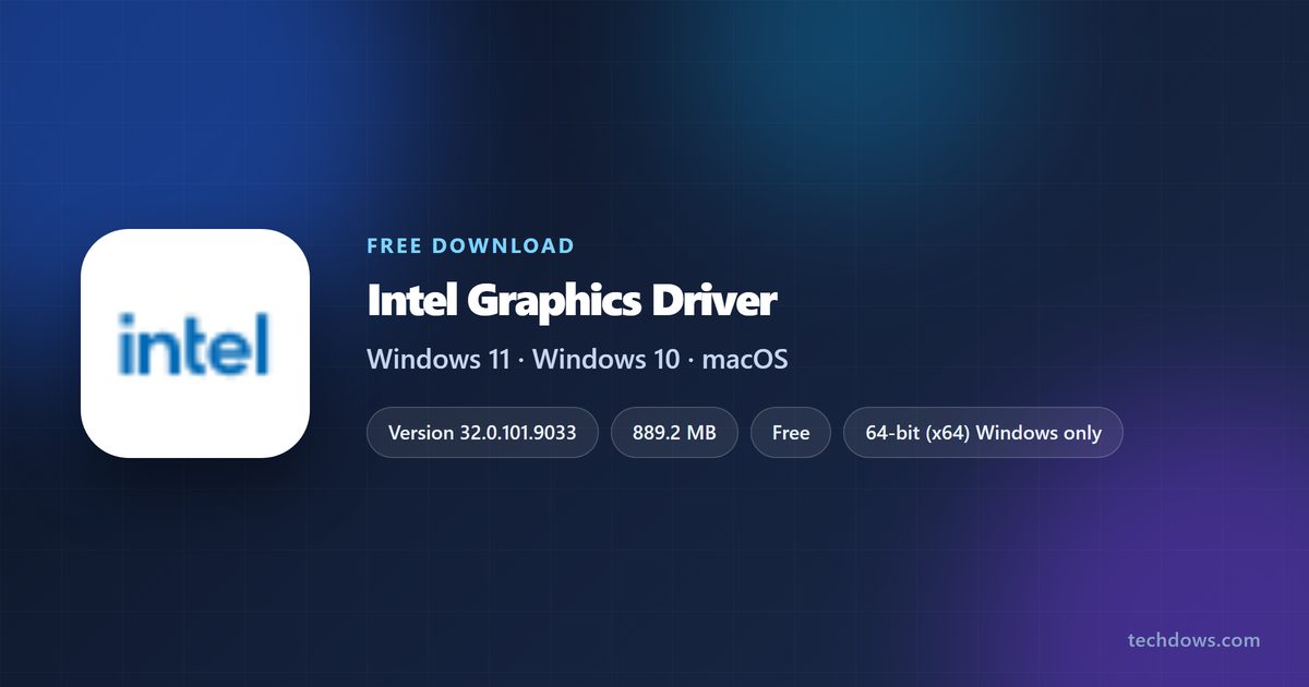 Intel Graphics Driver card with version and Windows support