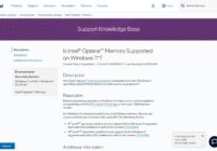 Intel support page listing Optane driver versions for 8th to 11th Gen CPUs