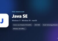 Java SE card with version, file size and supported systems