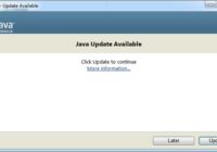 Java Update Available dialog with Later and Update buttons