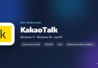 KakaoTalk logo with version, size and supported systems