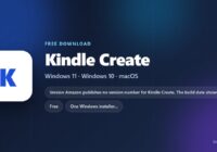 Kindle Create logo beside its price, platforms and file names