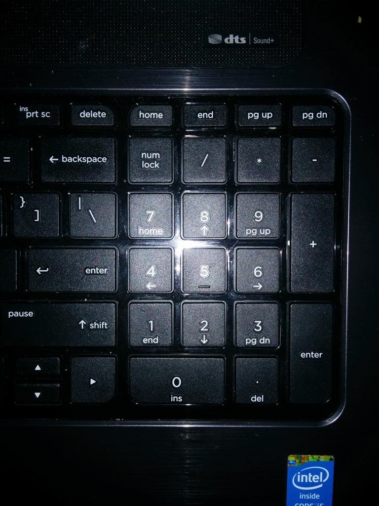 Laptop numeric keypad with a dedicated Num Lock key