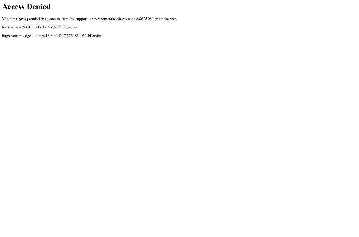 Lenovo support page DS012808 listing the System Update installer and README