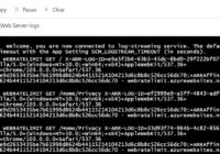 Live server log stream showing GET requests with status codes