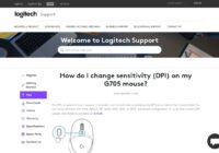 Logitech G705 mouse diagram with DPI button highlighted below the wheel