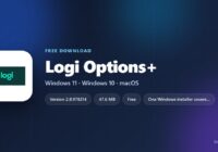 Logi Options+ version, licence, download size and supported systems