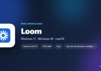 Loom logo beside version, download size and supported systems