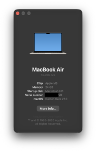 MacBook Air M5 Golden Gate Twenty Seven
