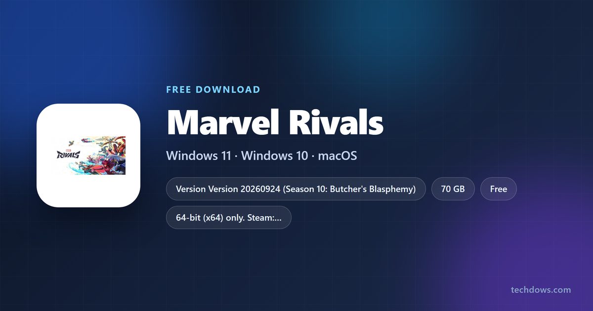 Marvel Rivals price, storage, developer and supported platforms