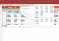 Microsoft Access showing a Supplier List table in Datasheet view