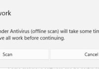 Microsoft Defender Antivirus offline scan prompt to save your work