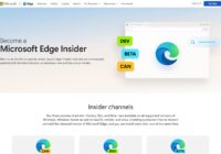 Microsoft Edge Insider page showing Canary, Dev and Beta channel badges