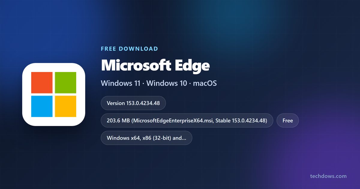 Microsoft Edge download options and requirements for Windows, Mac and Linux