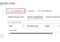 Microsoft Entra Assigned roles pane with Add assignments highlighted