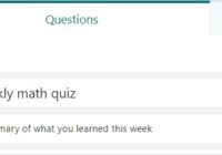 Microsoft Forms quiz title and description fields for a new quiz