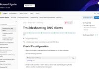 Microsoft Learn DNS troubleshooting page listing administrator Command Prompt steps
