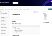 Microsoft Learn Get-Printer cmdlet syntax reference page