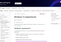 Microsoft Learn Windows 11 requirements page listing processor, memory and storage minimums