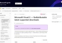 Microsoft Learn download page for the Visual C++ Redistributable
