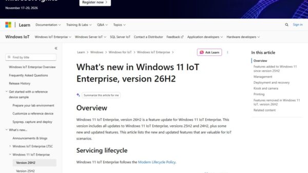 Windows 11 26H2 IoT Enterprise and LTSC: what ships when