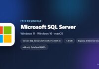 Microsoft SQL Server card with version, installer size and supported systems