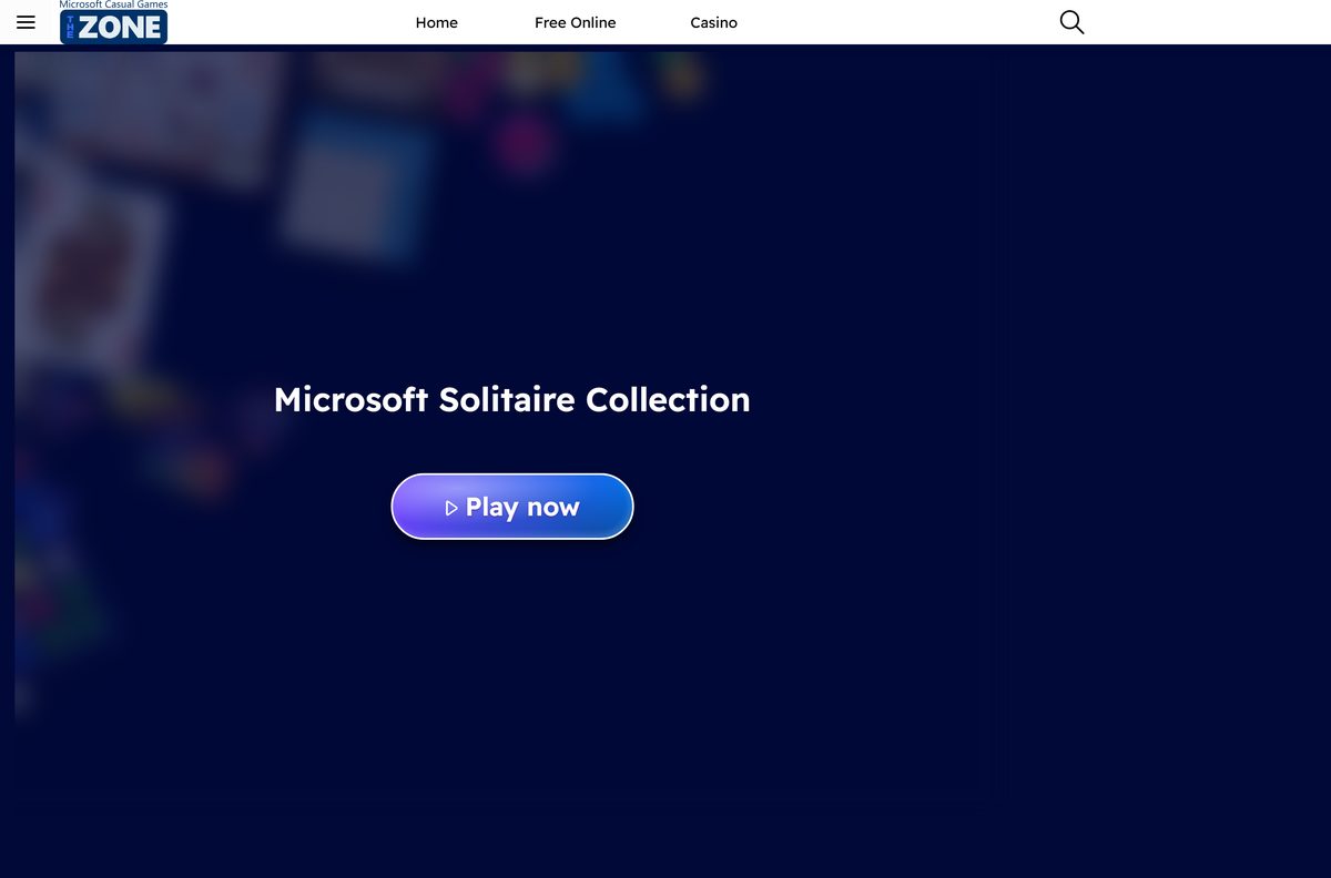 The Zone page for Microsoft Solitaire Collection with game rules