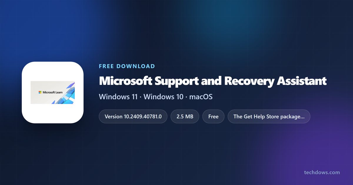 Microsoft Support and Recovery Assistant price, platforms and official download sources