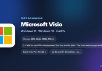 Microsoft Visio spec card with version, price and supported Windows releases
