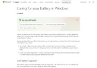 Microsoft support article Caring for your battery in Windows