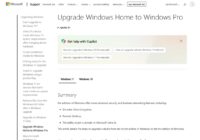 Microsoft's Upgrade Windows Home to Windows Pro support page