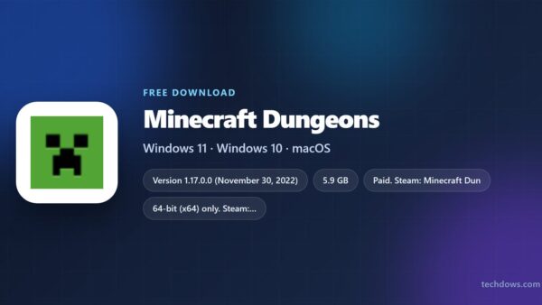 Download Minecraft Dungeons for PC, Windows 11 and Windows 10