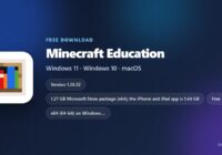 Minecraft Education spec card with version, size and supported systems