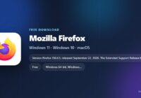 Firefox card listing version, builds and supported operating systems