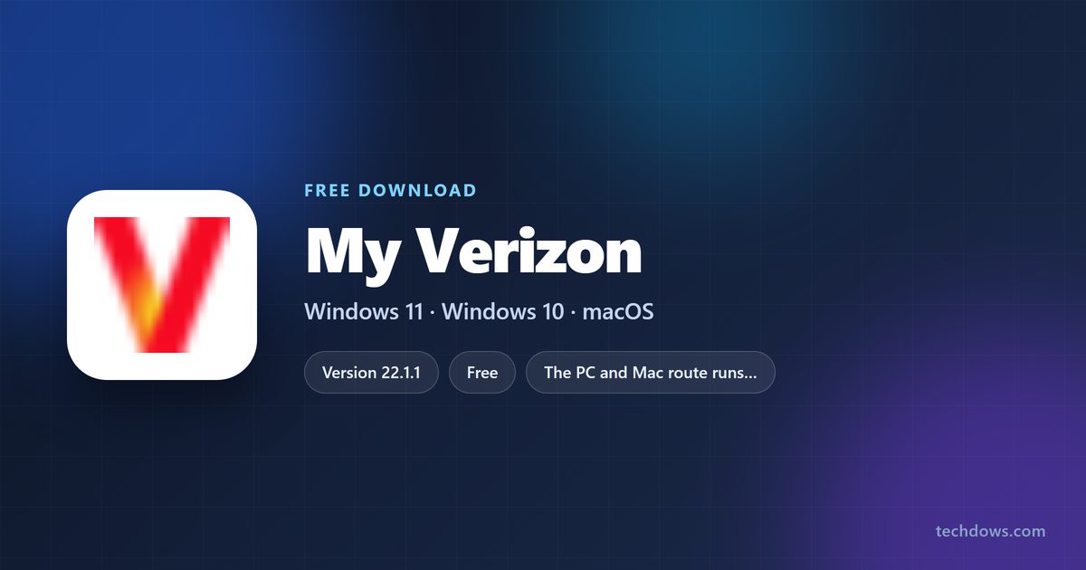 My Verizon logo beside supported devices and sign-in requirements