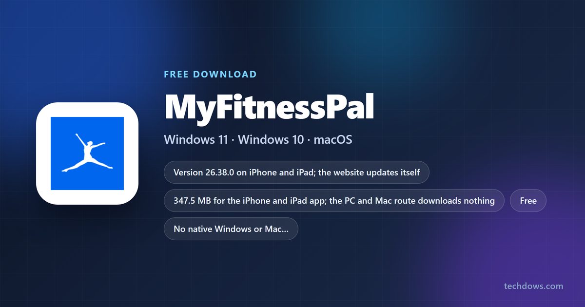 MyFitnessPal download options, price and supported devices