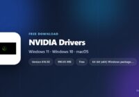NVIDIA driver card with version, size and supported Windows