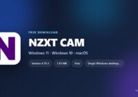 NZXT CAM logo with price, supported Windows versions and file size