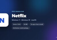 Netflix logo with version, size and supported systems