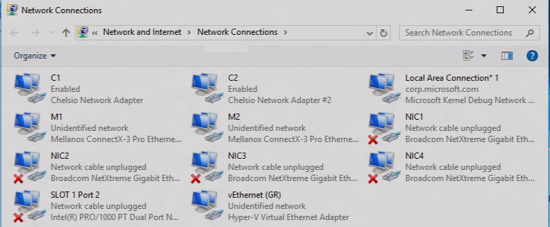 Network Connections window listing several Ethernet and virtual adapters