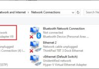 Network Connections window listing several network adapters and their status