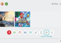 Nintendo Switch HOME Menu with System Settings highlighted at the bottom