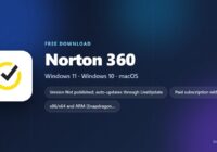 Norton 360 card with supported systems and free trial length