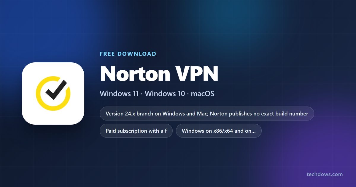 Norton VPN spec card with supported systems, plans and trial terms