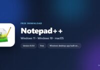 Notepad++ icon with current version, license and supported platform