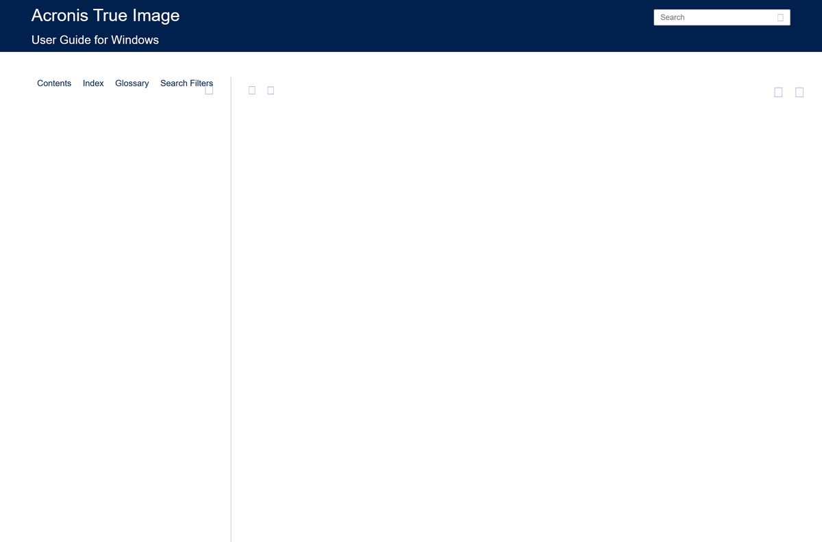 Acronis user guide page with the Windows installation steps