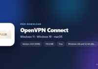 OpenVPN Connect logo beside version, size and supported systems
